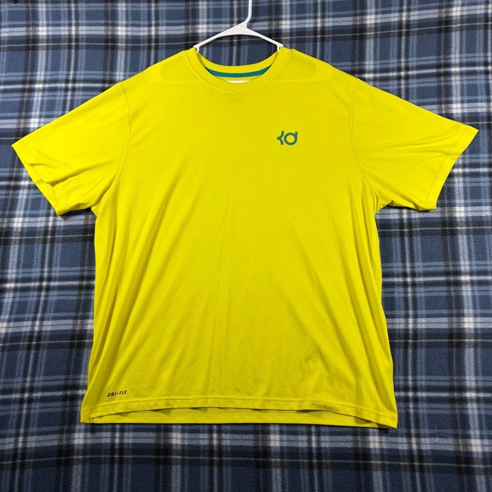 Nike KD Kevin Durant Dri-FIT T-Shirt Mens XXL Neon Yellow Volt 585621-700